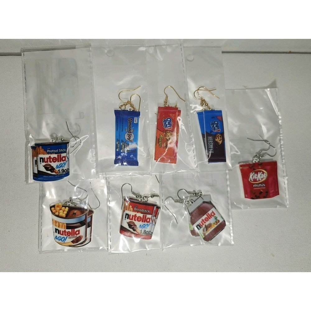 Nwt Dangle Earring Novelty Mini Foodie Snack Kitch Kidcore Jewelry‎ 8 Pair